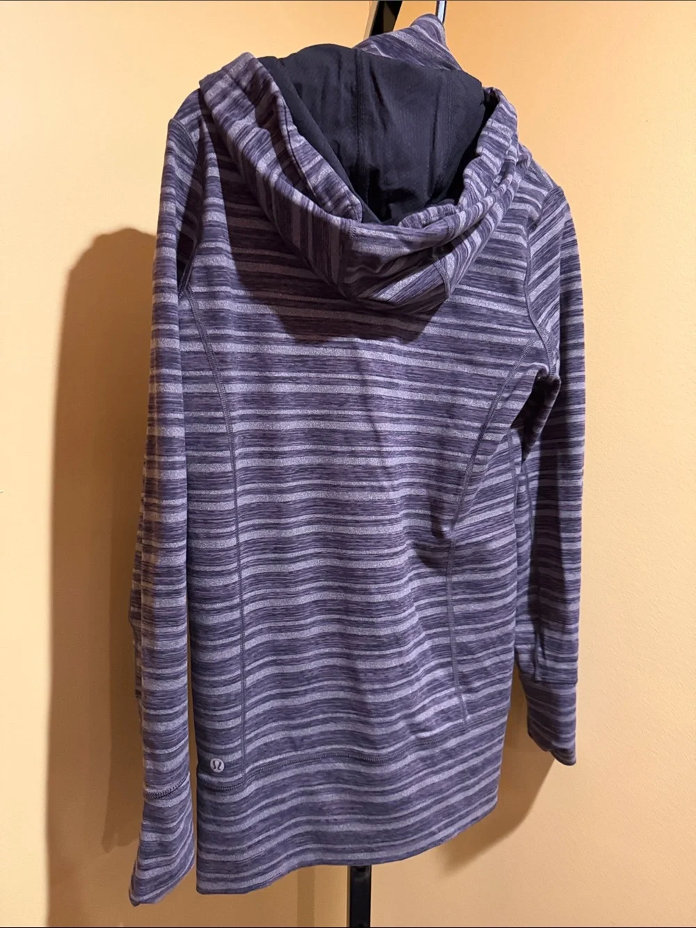 lululemon athletica Purple Stripe Hooded Jacket with Black Trim